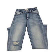 KanCan Jeans Womens High Rise Distressed Light Wash Slim Straight Size 3 25
