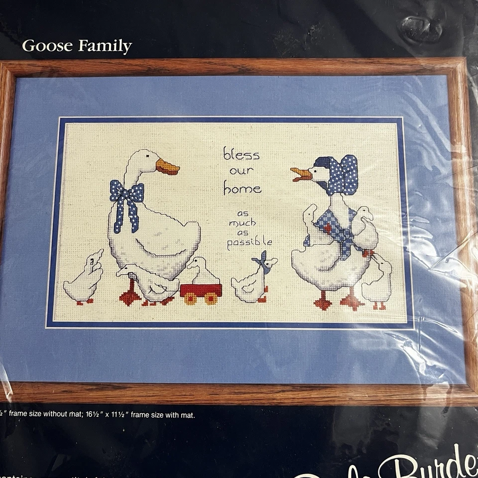 Kit punto de cruz Dale Burdett Country Goose Family Bless Our Home 1985 NUEVO Foto 3 de 4