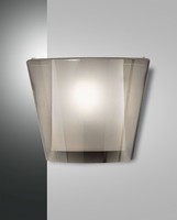 Wandleuchte Flur Weiß Rauchglas Metall T:14,5 Cm E27 Blendarm Wandlampe BüRo