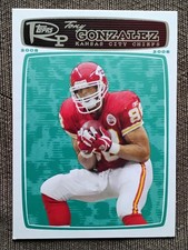 2008 Topps Rookie Progression Tony Gonzalez #97 Football Card Chiefs HOF. rookie card picture