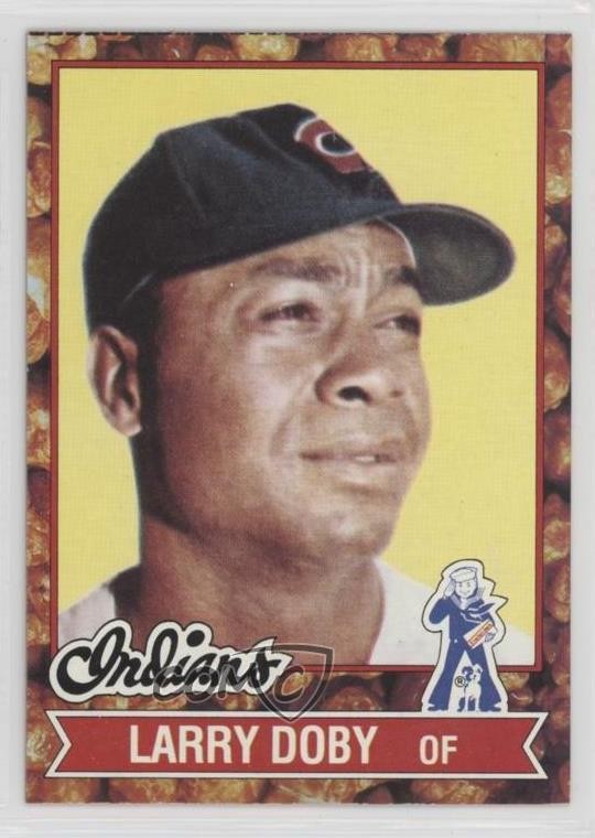 1982 Topps Cracker Jack Food Issue Larry Doby #1 HOF 02v3