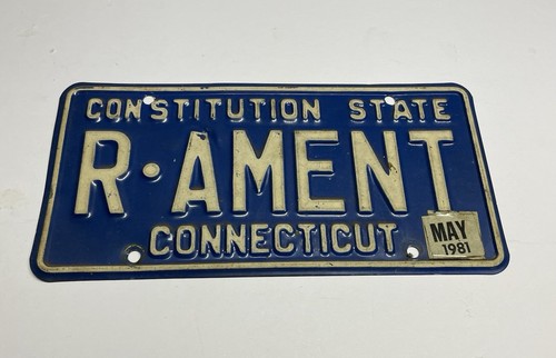 1981  Connecticut Vanity License Plate ~ “R-AMENT"