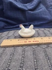 Vintage Westmoreland Milk Glass Mini Hen On Nest Salt Cellar Dip 2.5 inch
