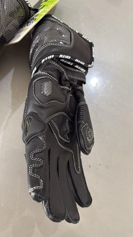 guanti moto pelle racing - Immagine 3 di 4