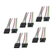 5Pair Male Female 16 AWG components Weather Pack 6 Pin Sealed Connector 6" Wire