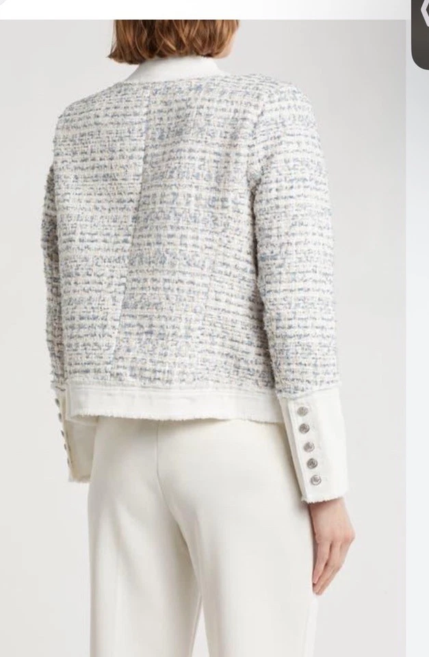 Chaqueta para mujer Nanette Lenore blanca tweed Boucle talla grande precio de venta sugerido por el fabricante 148 USD Foto 2 de 4