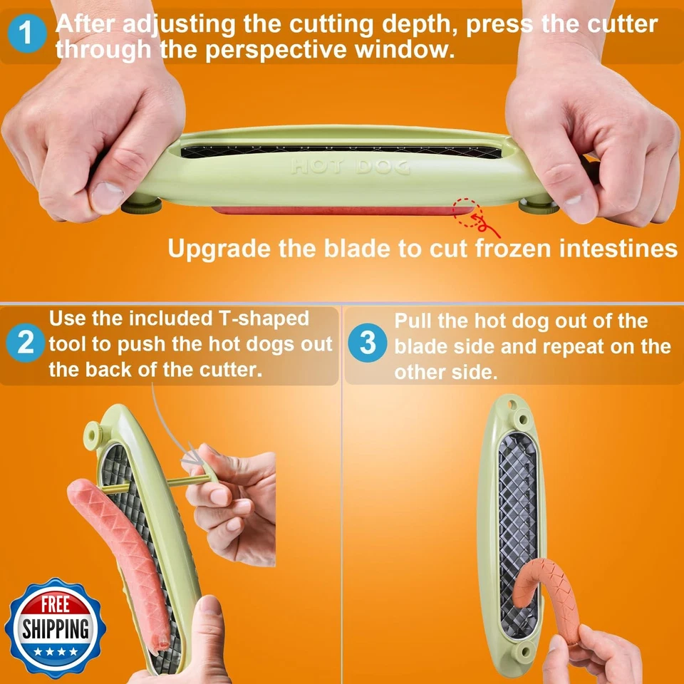 Нарезчик для хот-догов GUDUGUDU Criss-Cross | окно с регулируемой глубиной и обзором | блюдо - Изображение 4 из 4
