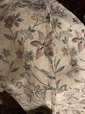 1 Vintage Victorian Style 54x21 GoldTan Multi Tapestry Floral Scalloped  Valance