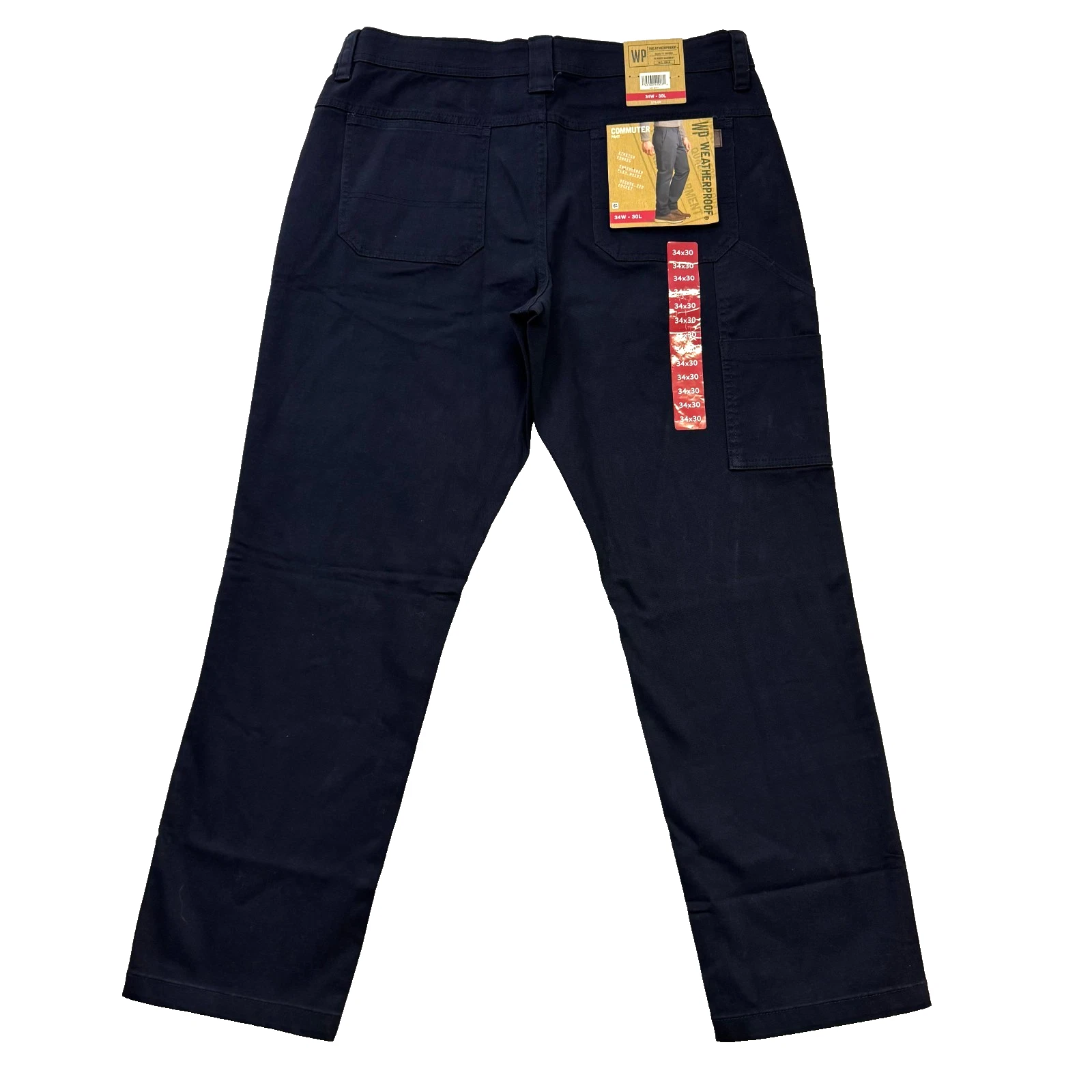 WP Weatherproof Commuter Pant Mens 34x30 Navy NWT Stretch Flex Waist Utility New