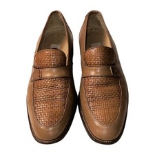 Vintage Gucci Men's Woven Leather Loafers Size 41/8 Made In Italy Luxury