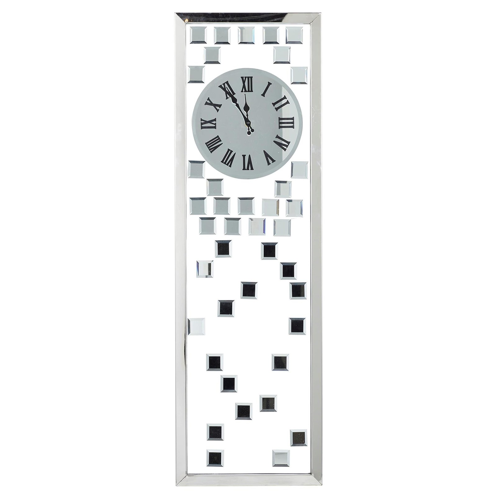 Deco 79 Glass Decorative Wall Clock Beveled Mirrored Wall Cl