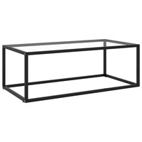Couchtisch Schwarz Mit Hartglas 100X50X35 Cm