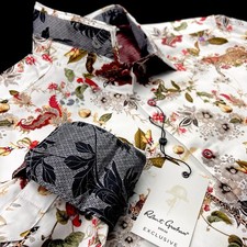 Robert Graham Floral Paisley Animal Print EXCLUSIVE Sport Shirt White 2XL 238