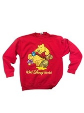 Vintage Disney World Winnie the Pooh Red Crewneck Sweatsuit Size Large Made USA