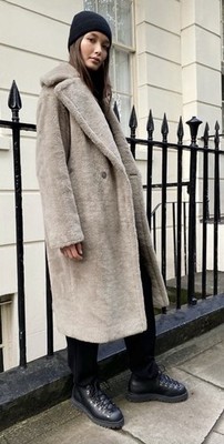 Aritzia Babaton Teddy Coat Gray Size M Or 2