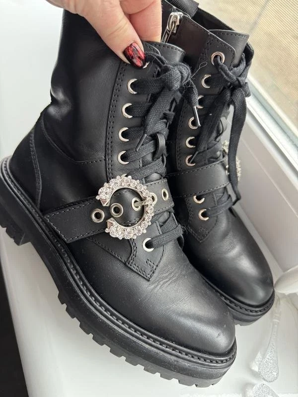 Women Jimmy Choo Boots Black Leather 37 - Bild 1 von 4