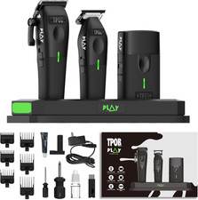 Play Barber Hair Clippers for Men 7500 RPM with Rubber Grips Black 4 Pack