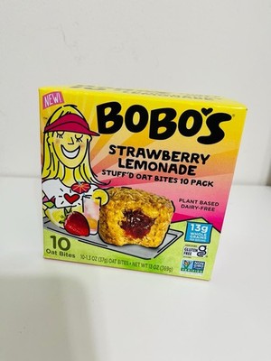 Bobo's Oat Bites Stuff'd Strawberry Lemonade, Pack of 10 (1.3 oz Bites), Gluten 