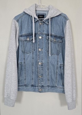 Forever 21 Men's Jean Jacket Hoodie L