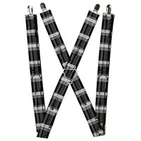 Buckle-Down Suspenders, Plaid Weathered Black Gray White 1.5-Inch Wi (Us Import)