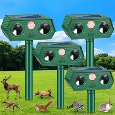 2025 4Pack Deer Repellent Device Solar Animal Repeller Cat Repellent Outdoor ...