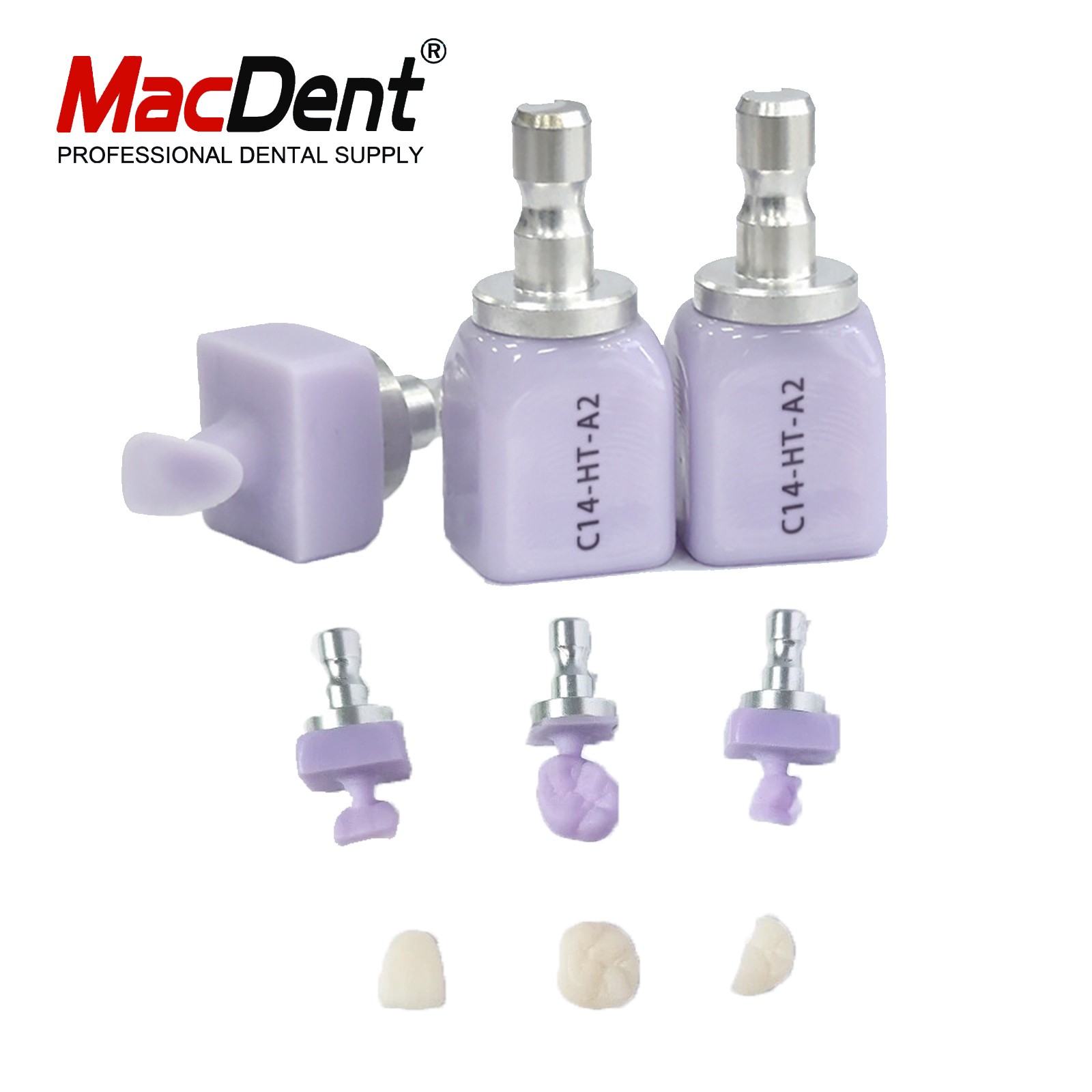 C14 Dental Emax Glass Ceramic Blocks Lithium Disilicate CAD/CAM CEREC Block 5PCS