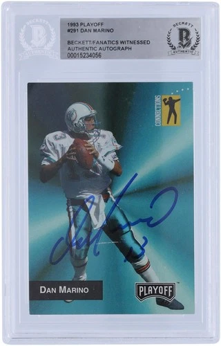 Dan Marino Miami Dolphins Autographed 1993 Playoff #291 Beckett Fanatics Card
