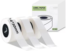 3 Rolls Label Maker Tape, 14x30mm Label Printer Paper, Self-Adhesive Thermal Lab