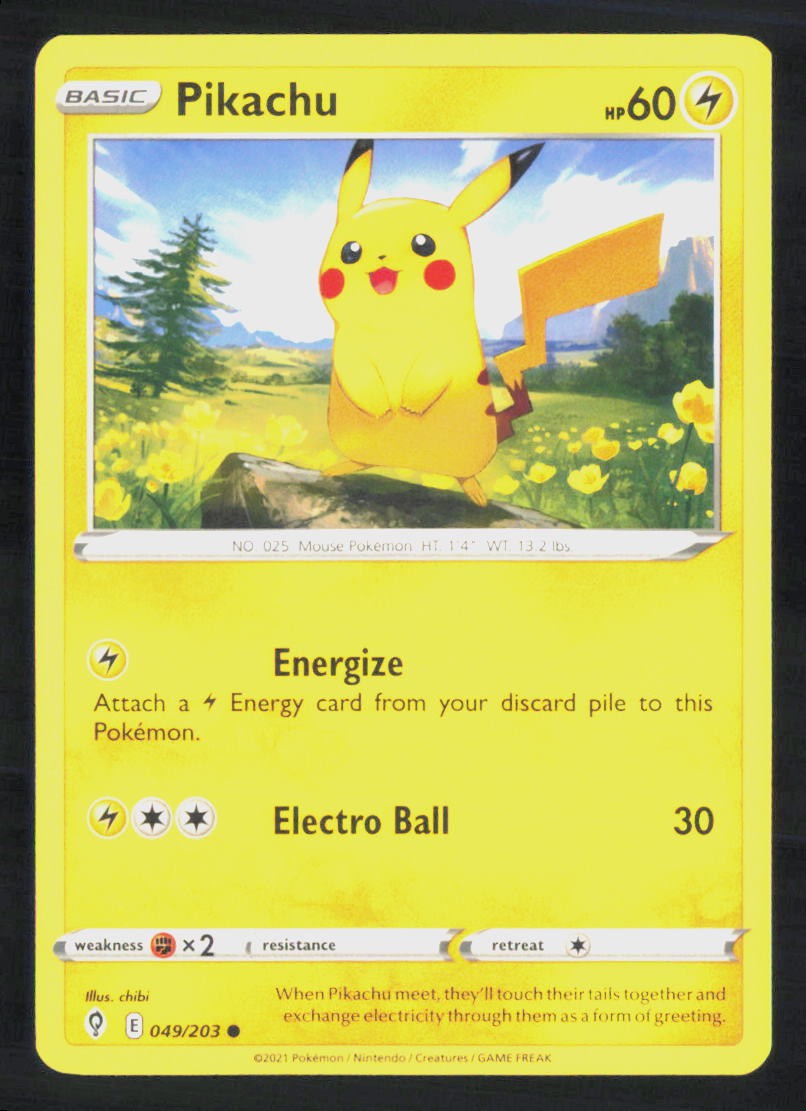 Pokemon Pikachu Evolving Skies 049/203 NM