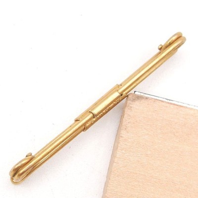 Vintage SWANK B&W Plate Collar Bar Stay Clip Gold Tone Pat 75818 Art Deco 1920s