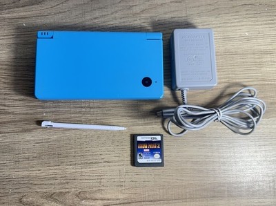 Nintendo DSi Aqua Blue Handheld Console w/ Stylus Iron Man2 Charger Tested Works