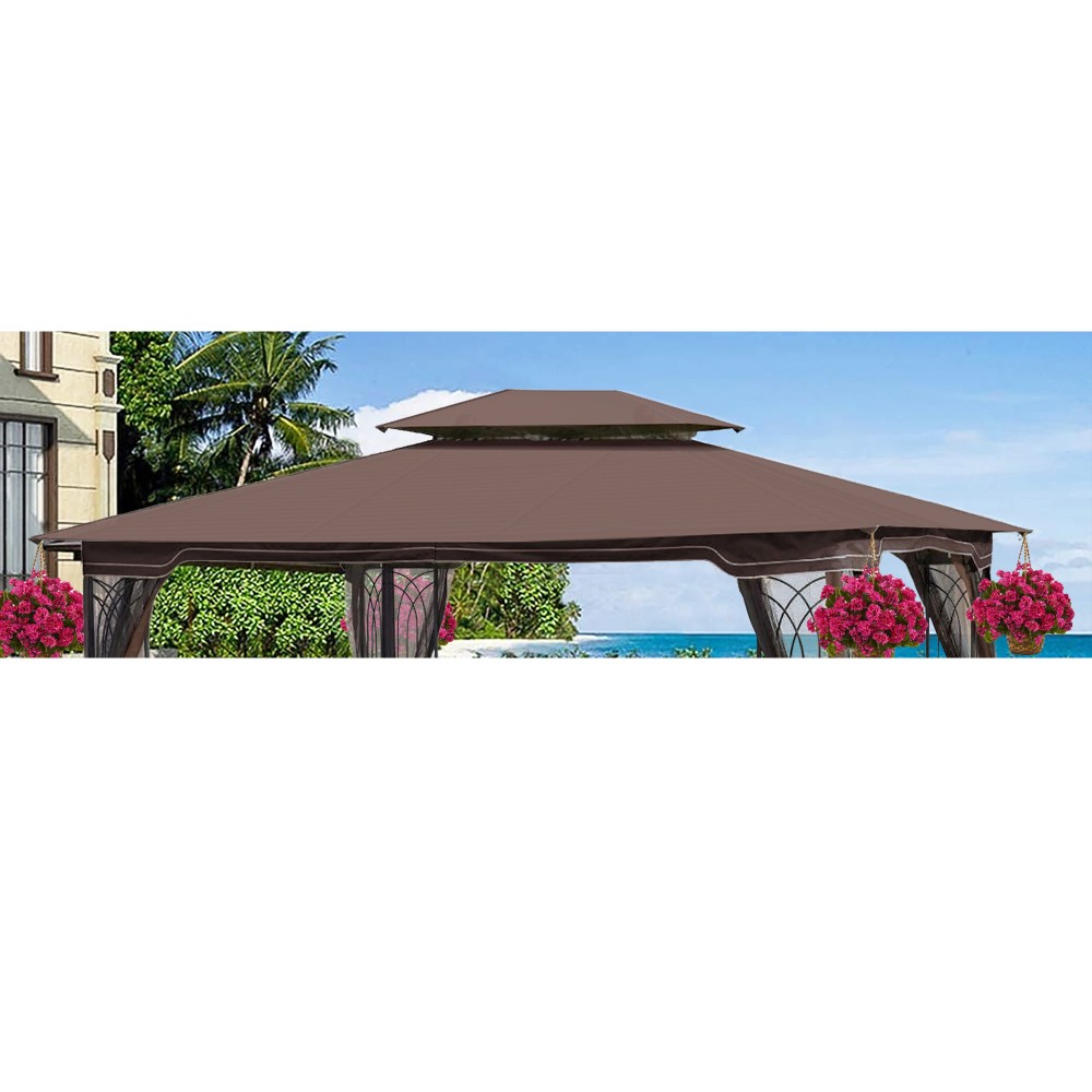 Top Cover, Polyester Fabric Brown, 13x10 Ft