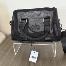 New With Tags - Alo Mini Sheer Duffle Bag, Black Mesh See-Through Bag