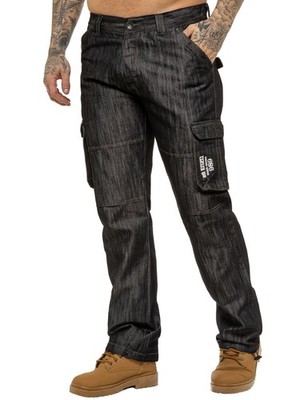 Herren Cargo Pants Regular Fit Arbeitshose Cargohose Jeanshose EZ08 38W / 32L