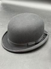 VTG CAVANAGH NEW YORK Black FUR FELT FEDORA Derby Bowler Hat Sz 6 7/8 Deveraux