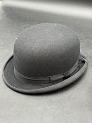 VTG CAVANAGH NEW YORK Black FUR FELT FEDORA Derby Bowler Hat Sz 6 7/8 Deveraux