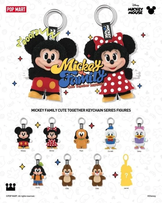 Chaveiro Mickey Family série caixa cega boneco brinquedo NÃO autêntico - Imagem 2 de 2