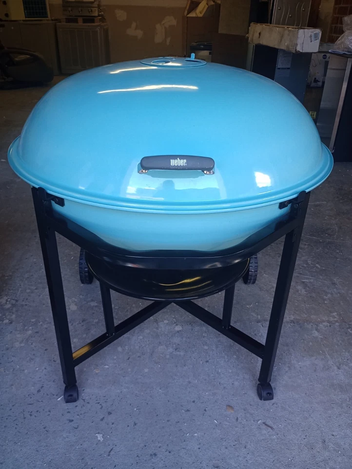 Parrilla para hervidor Weber "The Ranch" en azul Glen RARA para coleccionistas Foto 4 de 4