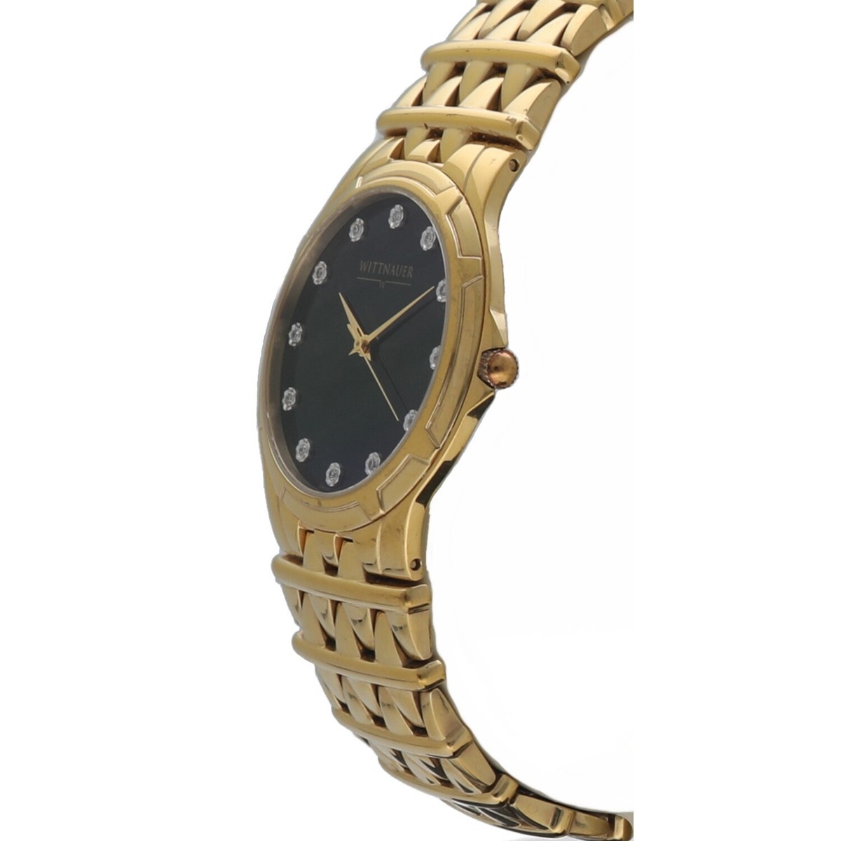 Wittnauer Black Diamond Dial Gold Plated Steel 35 mm