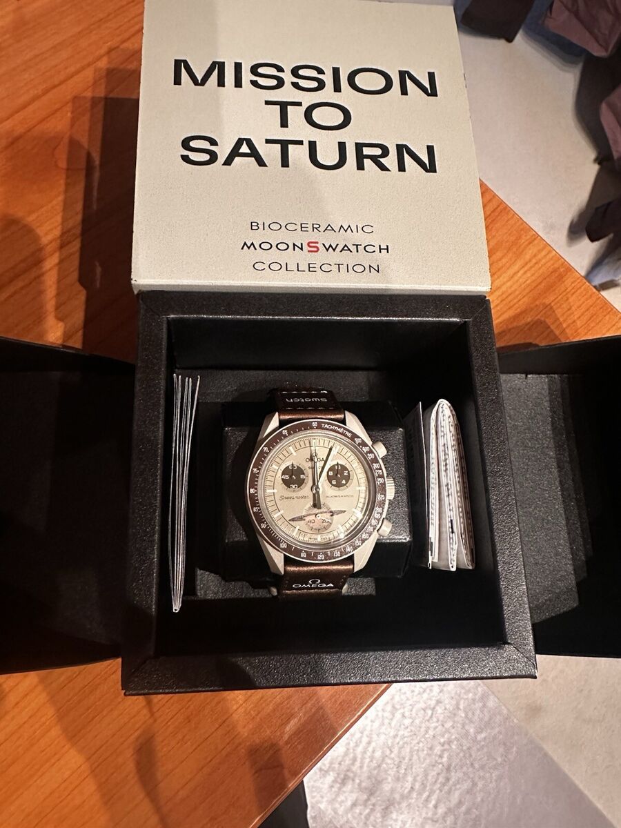 Swatch x Omega Bioceramic Moonswatch Mission To Saturn 42 mm Swatch x Omega Bioceramic Moonswatch Mission To Saturn 42 mm