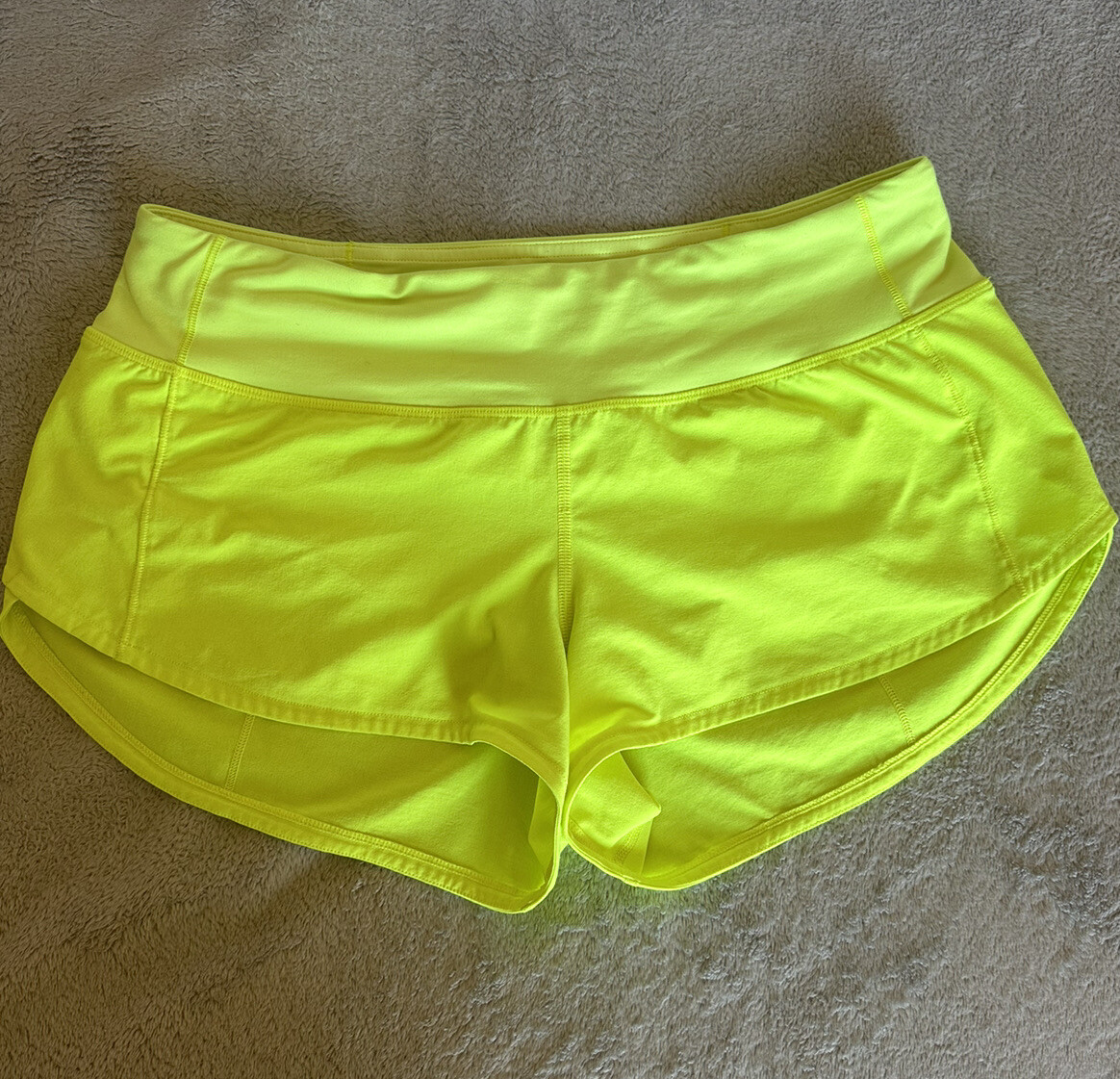 lululemon speed shorts 6 Highlighter Yellow Gem
