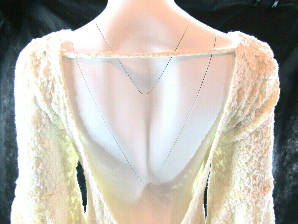 Millau open back ivory white lace dress size extra small | eBay