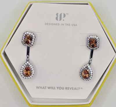 Bomb Party Earrings RBP5906 ''Come Home To Me'' Dark Smokey Topaz CZ, Hematite