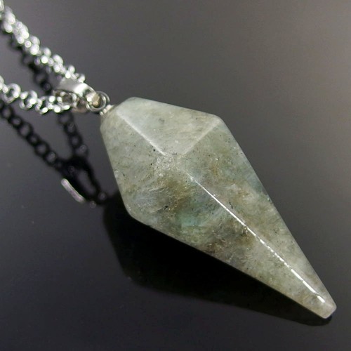 Natural Gemstone Crystal Healing Cone Hexagonal Point Pendulum Pendant energy - Picture 17 of 21