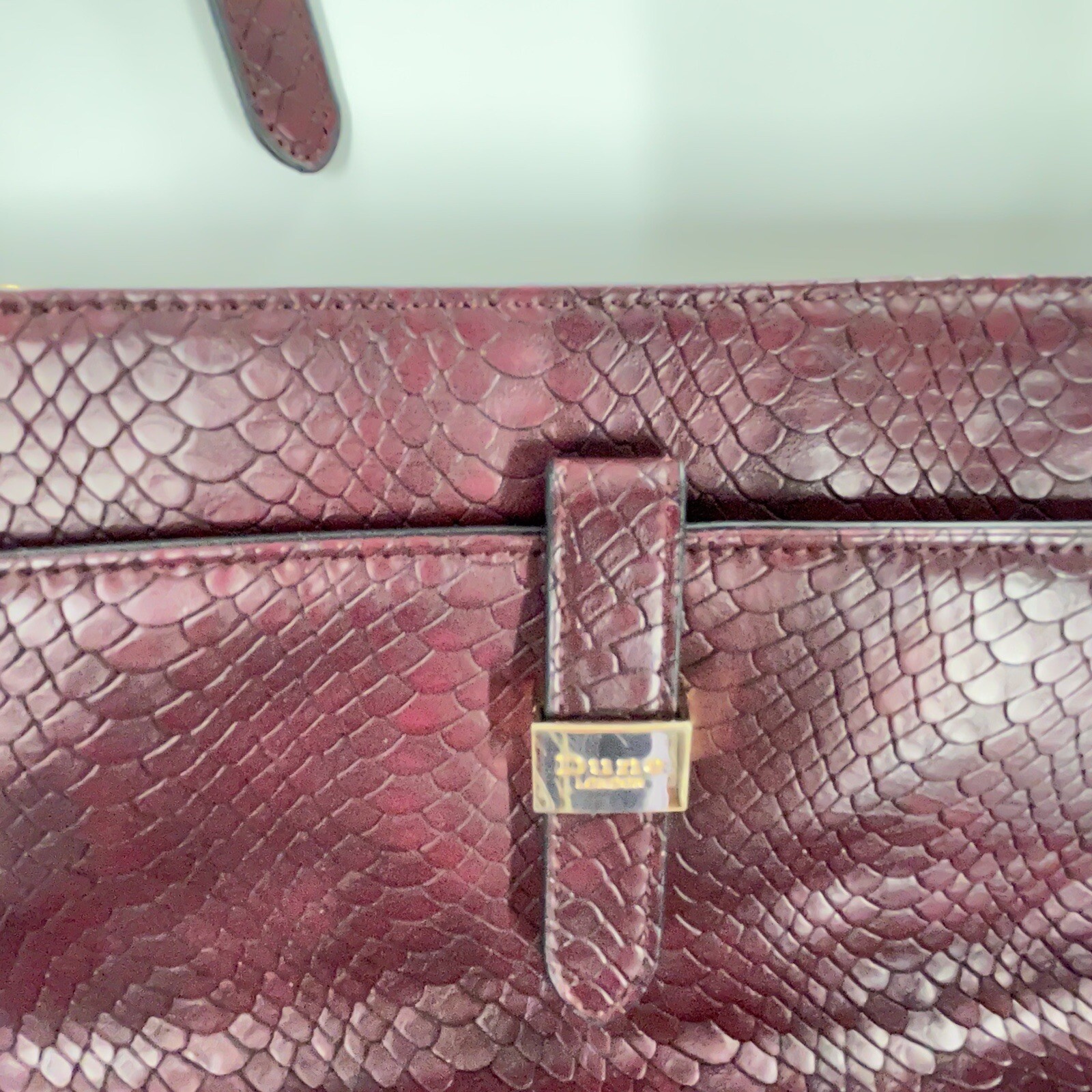 Dune London Maroon Shoulder Bag Leather Snakeskin Print eBay