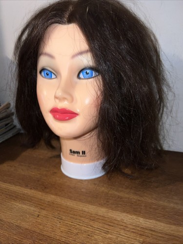 Burmax Mannequin Head Brunette Human Hair SAM 2 II Cosmetology Hairdressing - Picture 3 of 6