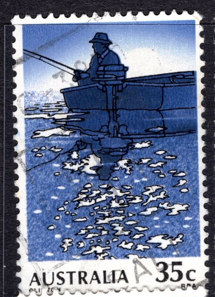 1979 Australia 35c Boat Rod Fishing Stamps Bulk Used Lot - Image 2 of 2