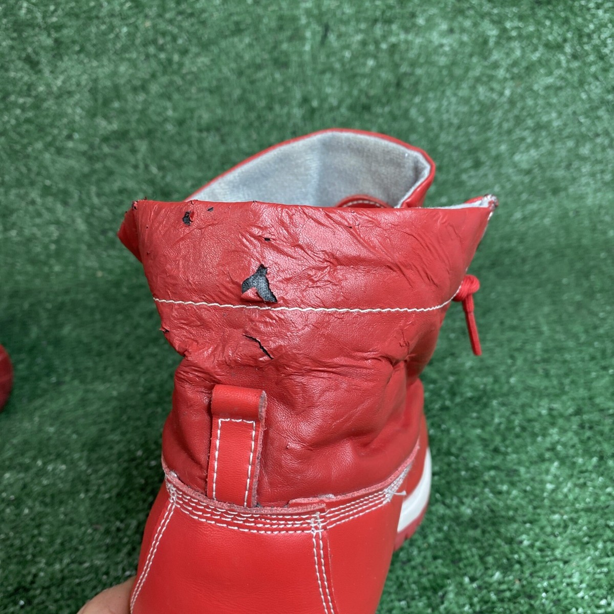VINTAGE RED TIMBERLAND MENS REVERSABLE BOOTS SIZE‎ 12 - RARE!! SEE PICS! Timberland × Vintage Red TIMBERLAND BOOTS X NBA CHICAGO  main image 2