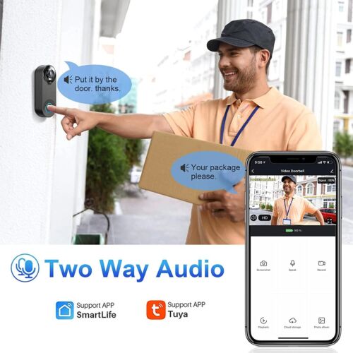 wireless doorbell bell smart intercom security video camera door wifi 1080p hd - Picture 2 of 16