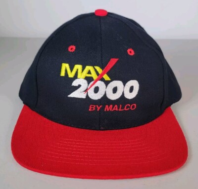 Vintage Max 2000 By Malco Nissin Hat Black And Red Baseball Cap Strapback 